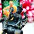 Hindu Deity Narai Kindly Wealth God 8 Hand Arm Ride Cow Lp Dam Thai Amulet #9864