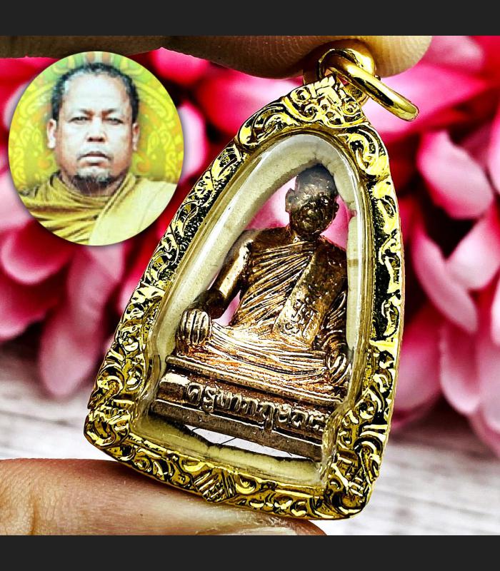 Wealth Rich Money Magic Copper Miniature Monk Kritsana Be2547 Thai Amulet #9950