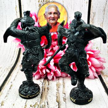 Magic Bronze Statue Stand Sunwukong Monkey King Lp Key Be2553 Thai Amulet #5104