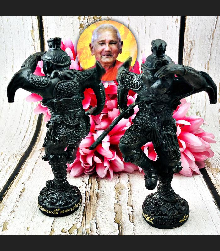 Magic Bronze Statue Stand Sunwukong Monkey King Lp Key Be2553 Thai Amulet #5104