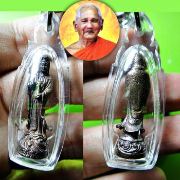 Stand Mercy Magic Guanyin Statue Bodhisattva Debt Less Lp Key Thai Amulet #5105