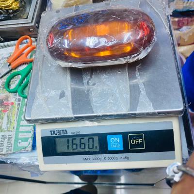 JUMBO LARGE NAGA EYE HEALING LUCKY RIVER CAVE THAI AMULET GEM STONE LEKLAI CRYSTAL DEITY BLESSED EGG SHAPE ORANGE 1660G