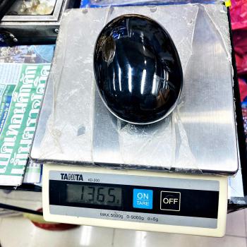 JUMBO LARGE NAGA EYE HEALING LUCKY RIVER CAVE THAI AMULET GEM STONE LEKLAI CRYSTAL DEITY BLESSED OVAL SHAPE DARK GREEN 1365G