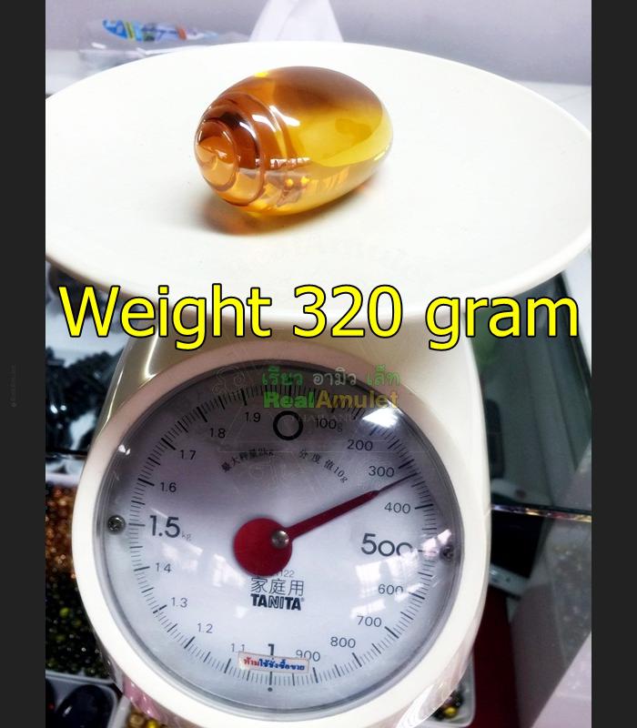JUMBO LARGE NAGA EYE HEALING LUCKY RIVER CAVE THAI AMULET GEM STONE LEKLAI CRYSTAL DEITY BLESSED SHELL SHAPE ORANGE