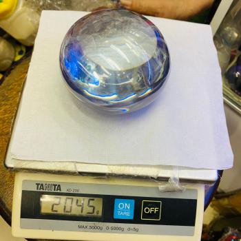 JUMBO LARGE NAGA EYE HEALING LUCKY RIVER CAVE THAI AMULET GEM STONE LEKLAI CRYSTAL DEITY BLESSED ROUND SHAPE LIMPID WHITE 2045 G