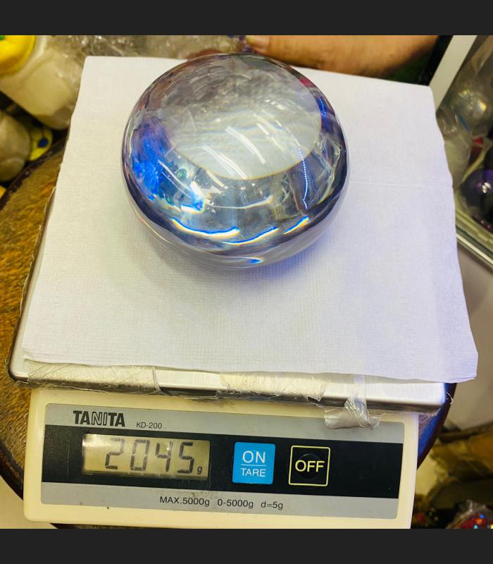 JUMBO LARGE NAGA EYE HEALING LUCKY RIVER CAVE THAI AMULET GEM STONE LEKLAI CRYSTAL DEITY BLESSED ROUND SHAPE LIMPID WHITE 2045 G