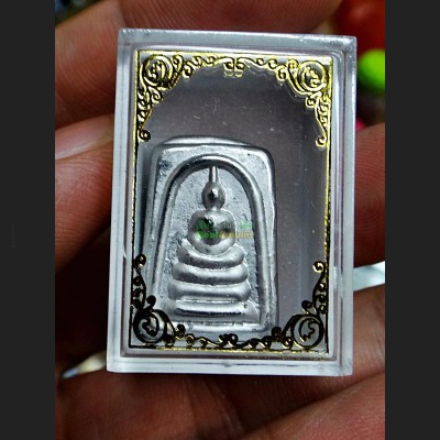 Mini Female Somdej Leklai Immoratl Ngern Mercury Wealth Huan Thai Amulet #5159