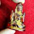 LEKLAI NAGA EYE BUDDHA MINIATURE STATUE QUARTZ CRYSTAL STONE AMULET RED OLD