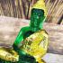 Seated Emerald Buddha Statue Meditation Magic Green Gold Rainy Thai Amulet #5402