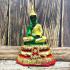 Seated Emerald Buddha Statue Meditation Magic Green Gold Rainy Thai Amulet #5402