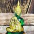Seated Emerald Buddha Statue Meditation Magic Green Gold Rainy Thai Amulet #5402