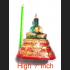 Seated Emerald Buddha Statue Meditation Magic Green Gold Rainy Thai Amulet #5402