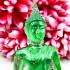 Touch Earth Buddha Statue Posture Peaceful Smiling Green Decor Thai Amulet #5407
