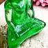 Touch Earth Buddha Statue Posture Peaceful Smiling Green Decor Thai Amulet #5407