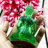 Touch Earth Buddha Statue Posture Peaceful Smiling Green Decor Thai Amulet #5407