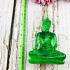 Touch Earth Buddha Statue Posture Peaceful Smiling Green Decor Thai Amulet #5407