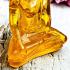 Home Decor Seated Buddha Statue Figurine Peaceful Magic Amber Thai Amulet #5408