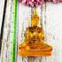 Home Decor Seated Buddha Statue Figurine Peaceful Magic Amber Thai Amulet #5408