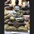 ANCIENT HAPPY BUDDHA BRONZE STATUE AMULET COLORED GOLD SANKAJAI FAT VINTAGE