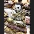 ANCIENT HAPPY BUDDHA BRONZE STATUE AMULET COLORED GOLD SANKAJAI FAT VINTAGE