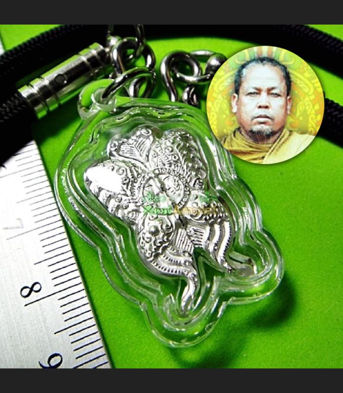 BUTTERFLY THEP JUMLANG LOVE RICH SPIDER THAI AMULET KUBA KRITSANA 24K SILVER BE2554