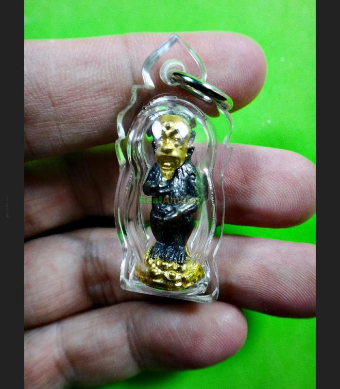 Casino Gambling Win Monkey SihuHata 4era 5Eye Subin Black Gold Thai Amulet #6116