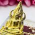 Chinnaraj Miniature Peaceful Buddha Lp Key Happiness Gold Plate Thai Amulet 6128