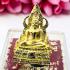 Chinnaraj Miniature Peaceful Buddha Lp Key Happiness Gold Plate Thai Amulet 6128