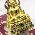 Chinnaraj Miniature Peaceful Buddha Lp Key Happiness Gold Plate Thai Amulet 6128