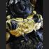 THAI REAL AMULET RAHU BUCHA BLACK GOLD BRONZE STATUE LUCKY LP KLOY 19 MONK