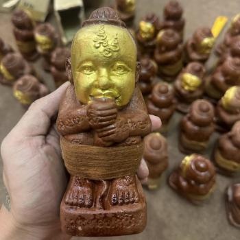 Large Statue Guman Gold Face Windfall Gambling Win Goy Be2556 Thai Amulet #6333