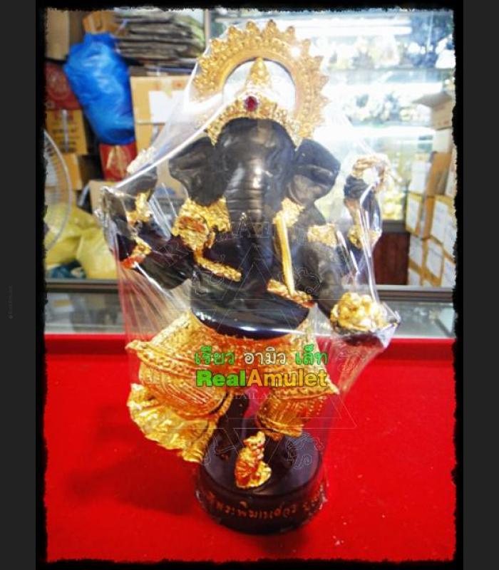 LARGE BRONZE STANDING STATUE GENESHA ELEPHANT GOD SUCCESSFUL AMULET THAI RICHLY LP KEY WAT SRILAMYOG