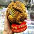 Bronze Statue Tiger Ball Yellow Life Protection Leader BangPha Thai Amulet #6457