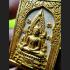 HAND PAINT THAI REAL AMULET CHINNARAJ LUCKY CHARM PENDANT MONK GOLD WHITE