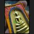 HAND PAINT THAI REAL AMULET SOMDEJ 108 MONK MASS BLESSED WAT NOK 3ROW SEAT GOLD PAINT YELLOW