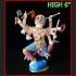 LARGE STATUE BRONZE ARMED MONKEY 8HAND RICH CATCH MONEY THAI AMULET LP KEY PAINT 6 INCH