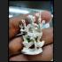 HANUMAN MINIATURE ARMED MONKEY 8HAND VICTORY RID ENEMY RICH MONEY THAI AMULET LP KEY BE2554 SILVER 24K PLATED