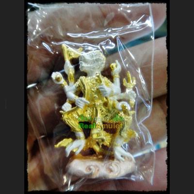 HANUMAN MINIATURE ARMED MONKEY 8HAND VICTORY RID ENEMY RICH MONEY THAI AMULET LP KEY BE2554 COLORED 24K PLATED