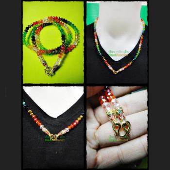 THAI AMULET HAND MADE HANDICRAFT NECKLACE BEAD W-HOOK RAINBOW MULTI COLOR
