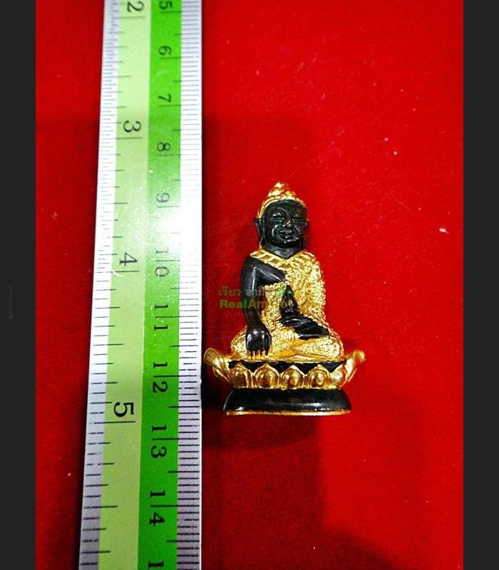 MINI SEATED THAI BUDDHA BRONZE STATUE AMULET GOLD WATSUTAD DEITY MARCY LUCK