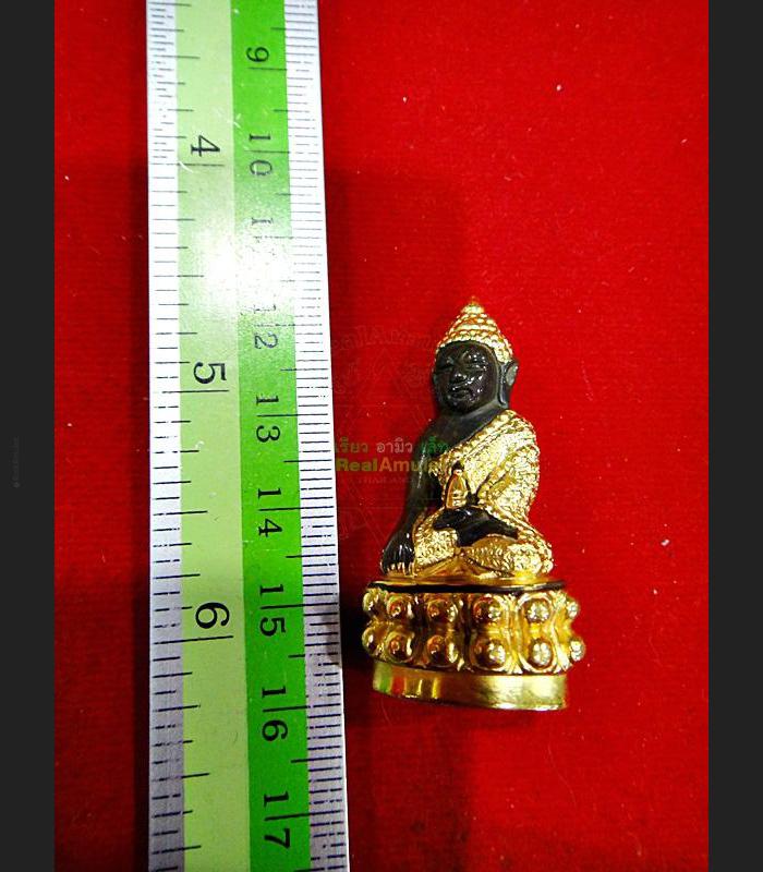 MINI SEATED THAI BUDDHA BRONZE STATUE AMULET GOLD WATSUTAD DEITY MARCY LUCK