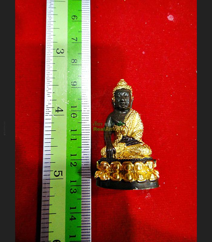 MINI SEATED THAI BUDDHA BRONZE STATUE AMULET GOLD WATSUTAD DEITY MARCY LUCK