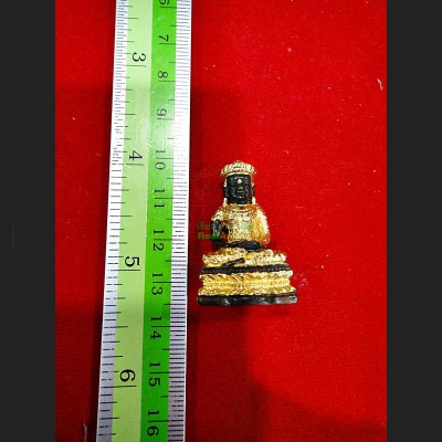 MINI SEATED THAI BUDDHA BRONZE STATUE AMULET GOLD WATSUTAD DEITY MARCY LUCK