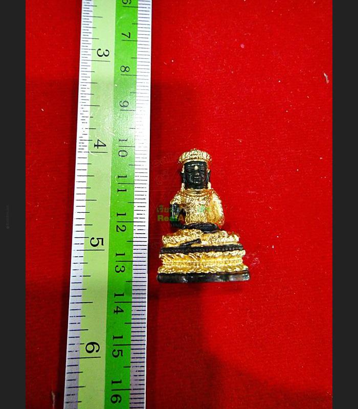 MINI SEATED THAI BUDDHA BRONZE STATUE AMULET GOLD WATSUTAD DEITY MARCY LUCK