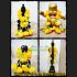 HANDMADE PLASTIC FLOWER RIBBON GARLAND FESTOON WORSHIP OFFERING THAI AMULET YELLOW