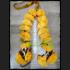 HANDMADE PLASTIC FLOWER RIBBON GARLAND FESTOON WORSHIP OFFERING THAI AMULET YELLOW