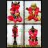 HANDMADE PLASTIC FLOWER RIBBON GARLAND FESTOON WORSHIP OFFERING THAI AMULET RED PINK