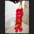 HANDMADE PLASTIC FLOWER RIBBON GARLAND FESTOON WORSHIP OFFERING THAI AMULET RED PINK