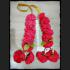 HANDMADE PLASTIC FLOWER RIBBON GARLAND FESTOON WORSHIP OFFERING THAI AMULET RED PINK