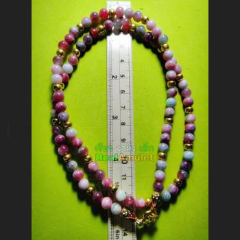 HANDMADE NECKLACE BEAD HANDICRAFT W-HOOK WEARING THAI AMULET MULTI COLOR